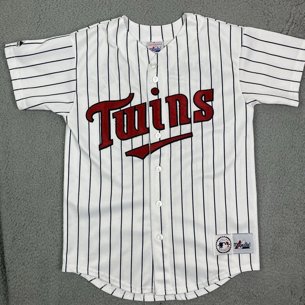Vintage Minnesota Twins Doug Mientkiewicz Majestic MLB Baseball‎ Jersey Youth L